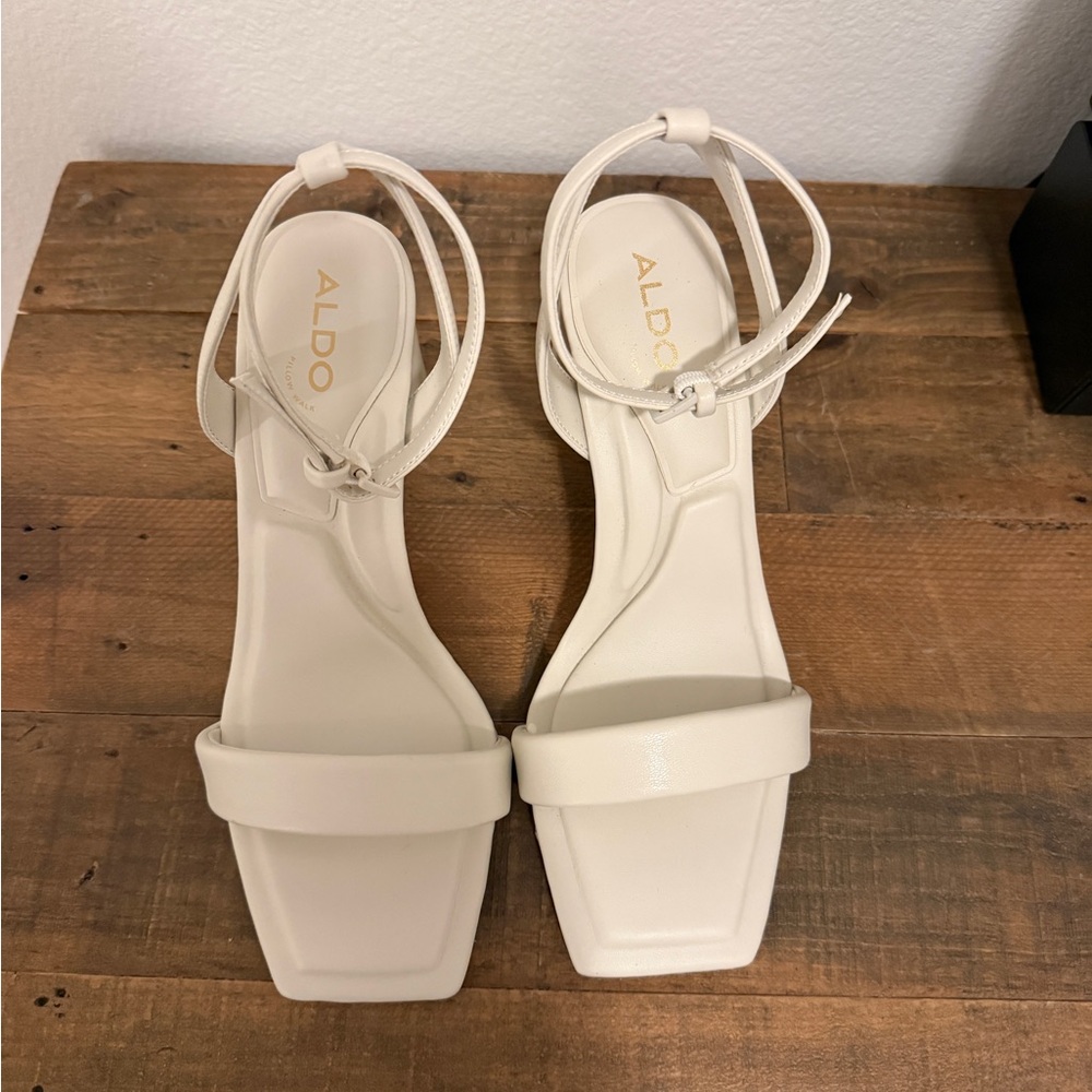 Aldo White Block Heels